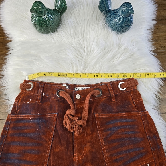 We The Free 🦄 Flocked Moxie Low Slung Barrel Jeans Orange 26 🦄 - Picture 8 of 14